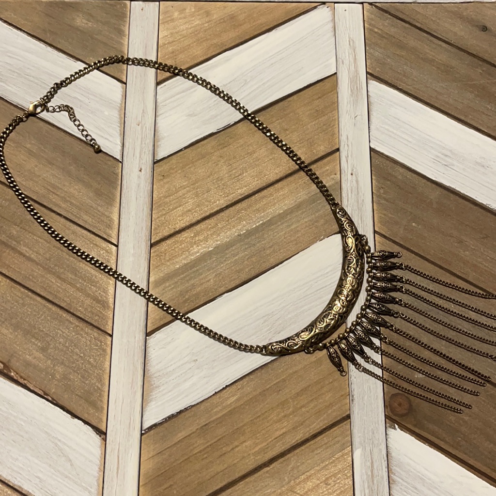 Pretty Bronze Boho Statement Necklace!!